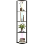 LED-p&otilde;randalamp 5-astmeline h&auml;mardatav p&otilde;randalamp riiuliga, RGB v&auml;rvimuutus, pult 42 x 29.5 x 163 cm must