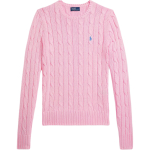 Polo Ralph Lauren &Uuml;hev&auml;rviline soonikkoes puuvillane &uuml;mmarguse kaelusega pikkade varrukatega kampsun Kitsa l&otilde;ikega Naiste kampsun Karamell-Roosa 211971869-010 S white