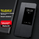 Huawei Mate20 Telefonikate, Huawei Mate20 Mitte-klapp Smart View aknaga T&auml;ielik kaitse Kukkumisvastane, &Uuml;li&otilde;huke kaitse&uuml;mbris, Intelligentne must