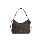 COACH Laurel Signature Kaetud L&otilde;uend ja Sile Nahast &Otilde;lakott Suur Naiste Pruun Must CR149-IMAA8 One Size 1 black