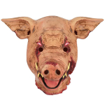 Halloweeni filmi-inspireeritud &Otilde;igluse Kuul Seapeaga Mehe Mask M&auml;danenud N&auml;oga, Kummitumaja P&auml;&auml;stem&auml;ngu &Otilde;uduspeakatted Sick pig beige