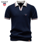 Gant 2026 Suvi Uus Meeste Tikandiga Vabaaja Kontrastsete V&auml;rvidega Polo S&auml;rk L&uuml;hikeste Varrukatega Meeste Villane Top S black