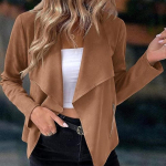S&uuml;gis Uus Vintage Pikkade Varrukatega Lai Jakk Naiste &Uuml;ler&otilde;ivad Mood Vabaaja L&uuml;hikesed Mantlid Naised Elegantne &Uuml;hev&auml;rviline Talv T&auml;nav Naised Jakid Mantel 25013 XL brown