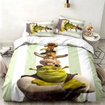 Shrek 3-osaline komplekt T&auml;iuslik magamistoa jaoks Mugav voodipesukomplekt sisaldab tekikotti ja kahte padjap&uuml;&uuml;ri Ideaalne s&uuml;nnip&auml;eva- v&otilde;i j&otilde;ulukingitus 135cmx200cm beige
