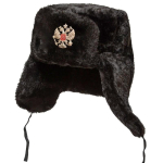 Soe talvine s&otilde;jav&auml;elise stiiliga k&otilde;rvaklapiga m&uuml;ts meestele ja naistele, kunstkarusnahaga vooderdatud, tuulekindel, soojustatud, mitu disaini Black Double-Headed Eagle Badge black