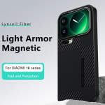Magsafe Lyocell-kiust &uuml;mbris Xiaomi 18 Pro Maxile, magnetiline nahast tunnetusega telefoni kate Xiaomi 18 Prole, pehme silikoonist kaitseraam Xiaomi 18 Pro