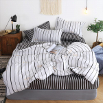 WTEMPO 4 TK voodipesukomplekt hingav voodikate Nahas&otilde;bralik puuvillane voodikaunistus Single 3pcs 150by200