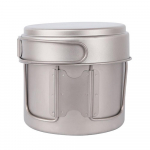 Lixada Ultralight Titanium Cookset Outdoor Camping k&ouml;&ouml;gin&otilde;ude komplekt 1100 ml poti ja 350 ml praepanniga 1100ml pot with 350ml pan