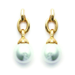 Les Tr&eacute;sors De Lily [F1315] - kullatud k&otilde;rvar&otilde;ngad  Catherine  valge kuldne - 25x9 mm valge