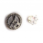 NOA [J6251] - Boucles dissym&eacute;triques 'Peace' valge