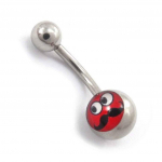 Les Tr&eacute;sors De Lily [J8941] - Body Piercing 'Moustache' rouge punane
