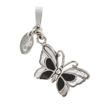 Les Tr&eacute;sors De Lily [P2537] - Pendentif 'Papillon des Songes' noir nacre - 20x12 mm must