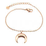 Les Tr&eacute;sors De Lily [Q1245] - Bracelet cr&eacute;ateur Acier 'Luna' dor&eacute; ros&eacute; - 15x14 mm Heleroosa
