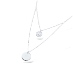Les Tr&eacute;sors De Lily [Q4030] - Collier Argent 'Cl&eacute;opatra' argent&eacute; (rhodi&eacute;) - 40- 45 cm - 10 et 15 mm valge