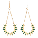 Les Tr&eacute;sors De Lily [Q8541] - Disainer terasest k&otilde;rvar&otilde;ngad  Cl&eacute;opatra  kuldroheline (p&auml;ike) - 45x25 mm roheline