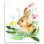 Rabbit in the Flowers 20X30CM