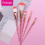 5 tk/komplekt Diamond Crystal Makeup Brushes jumestuskreem puuder lauv&auml;rv huule kulmude kosmeetika ilu oranž