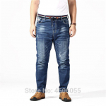 Teksap&uuml;ksid Meeste R&otilde;ivad P&uuml;ksid Homme Venivad Sirged Lahtised P&uuml;ksid Denim Sinine Pluss Teksamark Rebenenud P&uuml;ksid XXXXXXXXL sinine