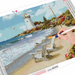 5D t&auml;ispuur Teemantmaal Mere&auml;&auml;rne maastikukunst Rhinestone'i teemanttikandid Ranna ristpistes n&auml;put&ouml;&ouml; seinakunst Full Round (20X30CM)