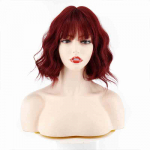 MERISIHAIR veinipunased l&uuml;hikesed lainelised Bob parukad koos tukkidega Punased l&uuml;hikesed lainelised parukad Burgundia l&uuml;hikesed lokkis Bob parukad naistele