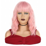 XINRAN naiste moodne &otilde;lgade pikkusega laineline parukas s&uuml;nteetilisest kiust Water Wave roosa v&auml;rvi parukas naistele