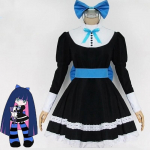 Anime p&uuml;ksid ja sukad rihmarihmaga sukad Anarchy S&uuml;gisteenija naiste Cosplay kost&uuml;&uuml;m Lolita kleit + v&ouml;&ouml; + peakatted S
