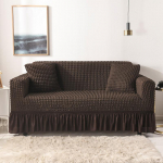 &Uuml;hev&auml;rvilised kaasaegne kvaliteetne euro Jacquard venivad elastsed diivanikatted nurgadiivanile 1/2/3/4 sektsioondiivani kate elutuppa 1 Seater/90*140cm tumepruun v&auml;rv