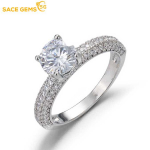 SACE GEMS Klassikaline vasesulamist tsirkoonist s&otilde;rmus Naiste ehted Pulmalubaduse peokingitus 6