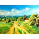 DIY 3D teemantmaaling Country Road Tikand Cross Craft Stitch Home Decor Full Round 20x25CM