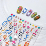 Isekleepuvad 3D reljeefsed k&uuml;&uuml;nekleebised V&auml;rvilised armsad joonelised grafiti k&uuml;&uuml;nekunsti kaunistused