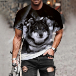 Couple Wolf Print T-s&auml;rk Meeste 3D T-s&auml;rk Drop Ship Top l&uuml;hikeste varrukatega Camiseta &Uuml;markaelusega T-s&auml;rk Fashion Casual Brand XL