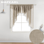 1 TK NAPEARLi &uuml;hev&auml;rviline t&uuml;llist valance uksekardin Short Rod Rocket dekoratiivne akna k&ouml;&ouml;gikardin W100cm x L150cm pruun