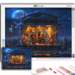 Teemantmaal Halloween hirmutav k&otilde;rvitsapea mees tikand Ristpistes kivist kodukaunistus Full Round 20X30CM