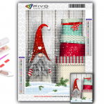 Teemanttikandid j&otilde;ulupuu J&otilde;uluvana lumememm 5D DIY Teemantmaal Ristpistes Rhinestone Full Round 20X30CM