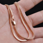 Uus Real S925 Pure Silver Rose Kullatud Chopin kett Meeste Kaelakee Bold Clavicle Chain Kampsun Kett Naiste Kaelakee H&otilde;bedane1mm 40cm