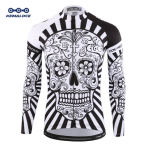 KEMALOCE Autumn Pro pikkade varrukatega jalgratta kampsun Skull Retro meeste t&auml;isvarrukatega tsiklis&auml;rk Meeskonna jalgratta kampsun XL valge/must