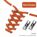 NO.8 4tk Cross Lock Kingapaelad Ilma sidemeteta 8MM laiusega elastsed paelad Tossud Lapsed T&auml;iskasvanutele Ilma lipsuta kingapaela kummipaelad Kingade aksessuaar Red brown