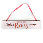 Les Tr&eacute;sors De Lily [R5082] - puidust tahvel  Go after your dreams  roosa - 37x8 cm Heleroosa