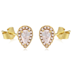 Les Tr&eacute;sors De Lily [R3503] - kullatud k&otilde;rvar&otilde;ngad  Sissi  valgest kullast - 8x6 mm valge