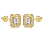 Les Tr&eacute;sors De Lily [R4759] - kullatud k&otilde;rvar&otilde;ngad  Sissi  valgest kullast - 9x7 mm valge