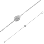 Les Tr&eacute;sors De Lily [R5486] &ndash; k&auml;sit&ouml;&ouml;na valmistatud h&otilde;bedast k&auml;ev&otilde;ru, h&otilde;bedane  Cross  (roodiumiga kaetud) - 12x8mm h&otilde;be