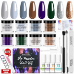 Limegirl Dipping Nail Powder Set No Need Lamp Cure Nail Color sillerdav Glitter Natural Dry Dip Nail Decoration Kit French Nail