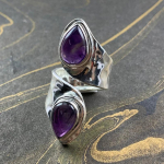 Amet&uuml;stist v&auml;&auml;riskivist s&otilde;rmus 925 Sterling h&otilde;bedane t&auml;islilla kiviga moes&otilde;rmused naistele kingiidee v&auml;&auml;riskividest ehted, 5,5 g u. 5