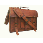 nahast messenger T&otilde;eline kott vintage kitse kott ehtne s&uuml;learvuti portfelli kott. 9 x 11 inch pruun