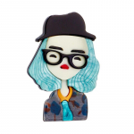 Blucome New Style daamikujulised prossid naistele akr&uuml;&uuml;lmaterjalist k&auml;sitsi valmistatud figuurikujuline naiste pross kottidel, riietel sinine