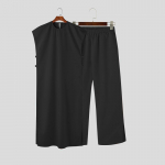 INCERUN Suvised Mehed 2tk Komplektid Varrukateta Topid Elastsed v&ouml;&ouml;kohaga pikad p&uuml;ksid 5XL oranž
