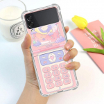 Cartoon mobiiltelefoni paneeli mustriga &uuml;mbris Samsung Galaxy Z Flip 3 4 5g Funda Z Flip3 Clear PC k&otilde;va p&otilde;rutuskindel Tagasi Telefoni korpus Samsung Z Flip 5G