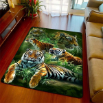 3D-printimine loomadžungel valge tiigrikunst vaip libisemiskindel p&otilde;rand kohev p&otilde;rand magamistoa vaiba jaoks Naljakas peres&otilde;ber kingitus kodukaunistus 80cm by 120cm