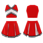 Laste cheerleader vormiriietus T&uuml;drukute cheerleading kost&uuml;&uuml;m Koolit&uuml;druk tantsuriided Muusikaline karneval Cheer r&otilde;ivad Laste Cosplay kost&uuml;&uuml;m 3-4 Years punane
