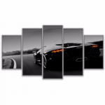 Seinakunst pilt 5 t&uuml;kki must sportauto l&otilde;uendimaalid hd tr&uuml;kk plakat elutuba kodu kaunistus 20x35cm*2 20x45cm*2 20x55cm*1